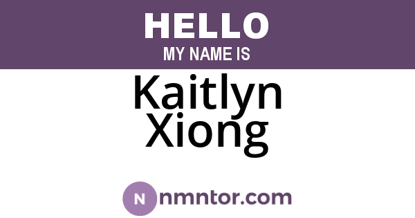 Kaitlyn Xiong