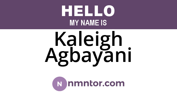 Kaleigh Agbayani