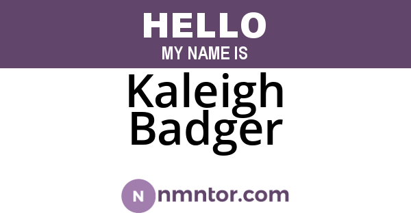 Kaleigh Badger