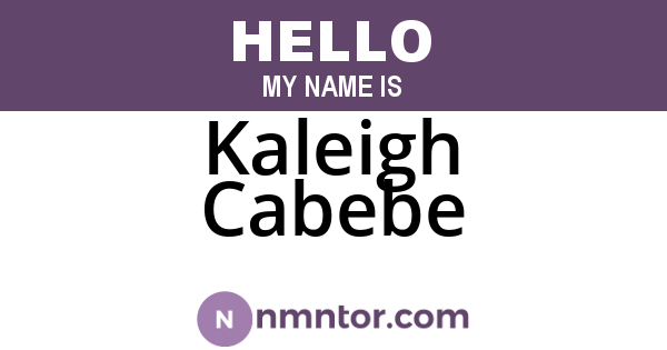 Kaleigh Cabebe