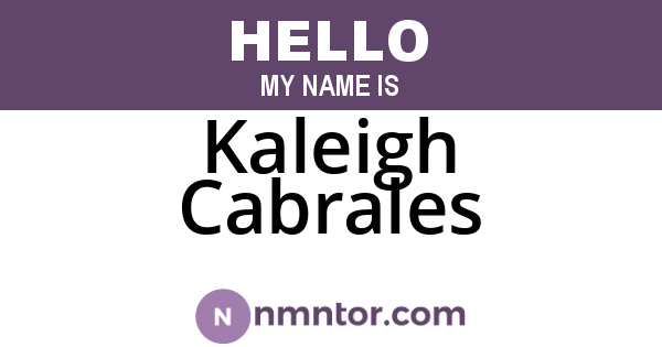 Kaleigh Cabrales
