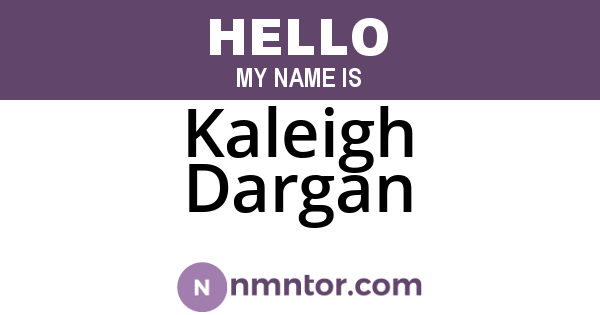 Kaleigh Dargan