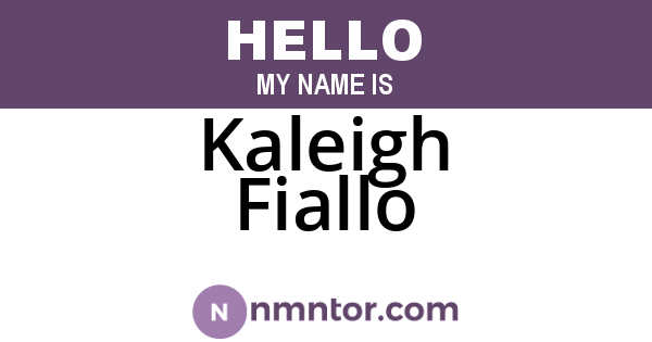 Kaleigh Fiallo