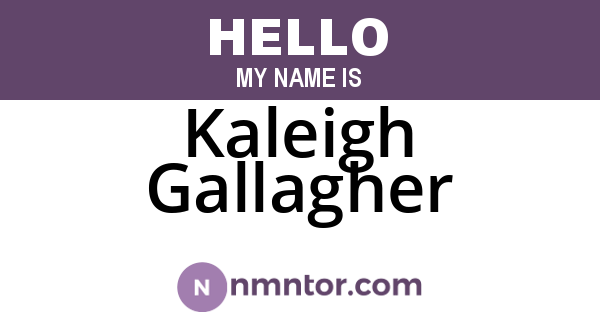 Kaleigh Gallagher