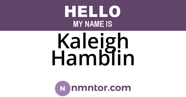 Kaleigh Hamblin