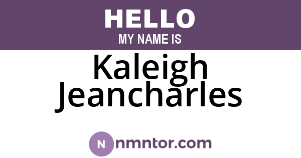 Kaleigh Jeancharles