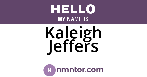 Kaleigh Jeffers