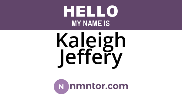 Kaleigh Jeffery
