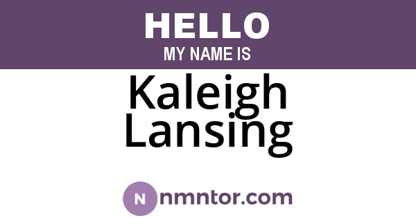 Kaleigh Lansing