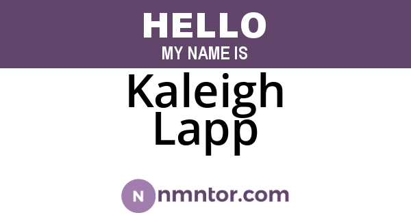 Kaleigh Lapp