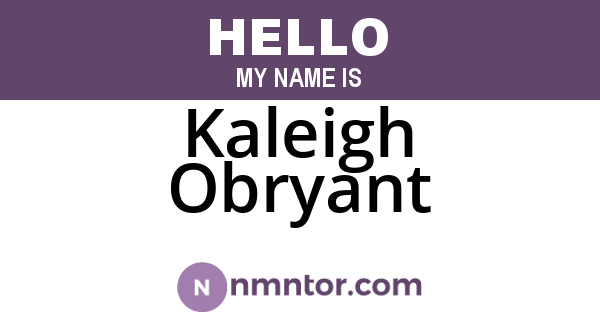 Kaleigh Obryant
