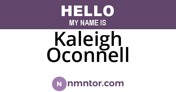Kaleigh Oconnell