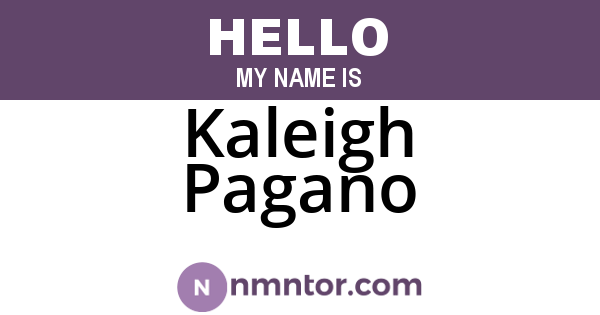Kaleigh Pagano