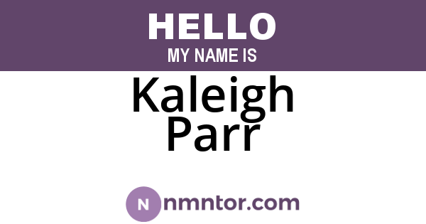 Kaleigh Parr