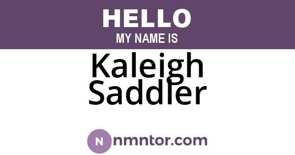 Kaleigh Saddler