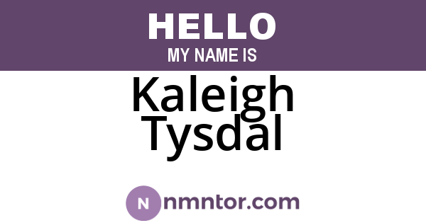 Kaleigh Tysdal