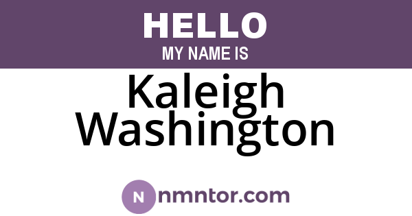 Kaleigh Washington