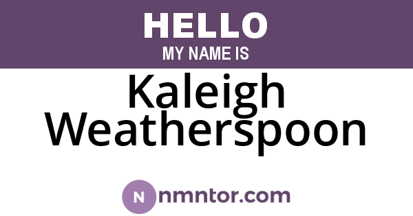 Kaleigh Weatherspoon