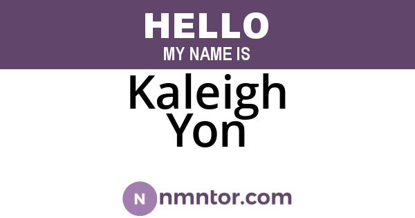 Kaleigh Yon