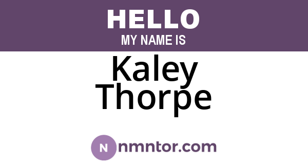 Kaley Thorpe