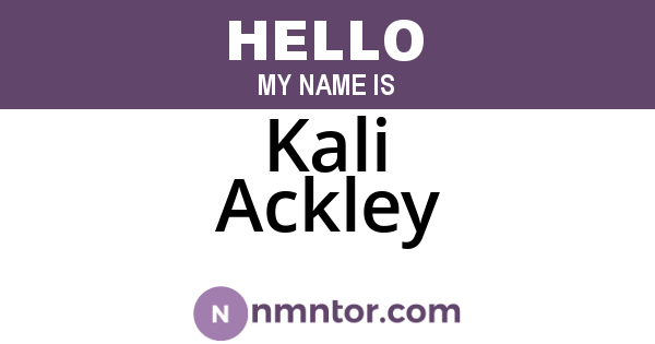 Kali Ackley