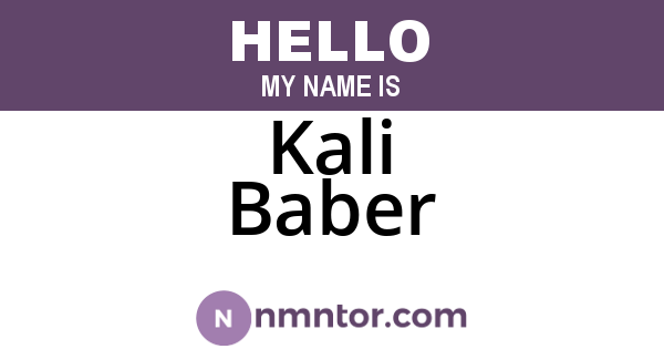 Kali Baber