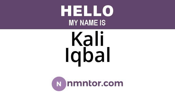 Kali Iqbal