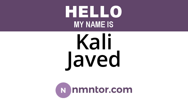Kali Javed