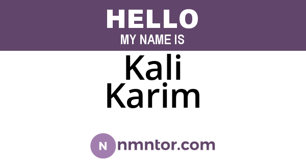 Kali Karim