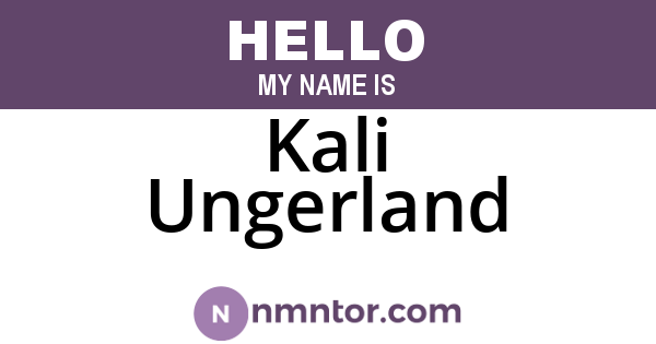 Kali Ungerland