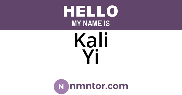 Kali Yi