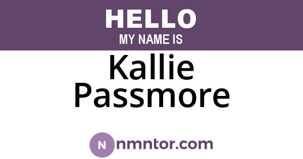 Kallie Passmore