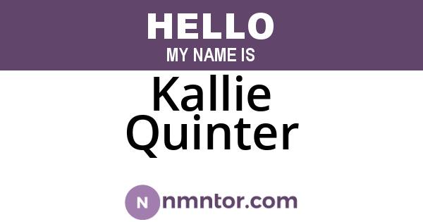 Kallie Quinter