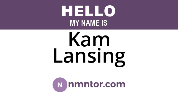 Kam Lansing