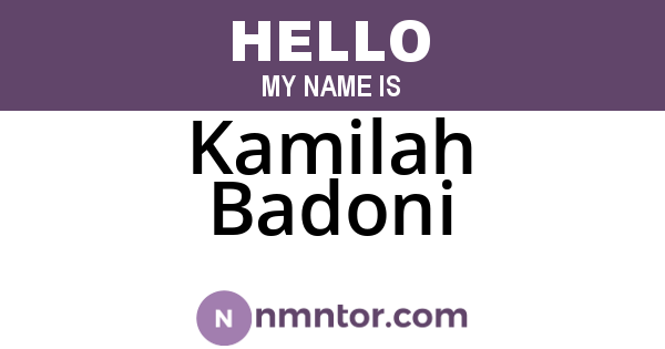 Kamilah Badoni