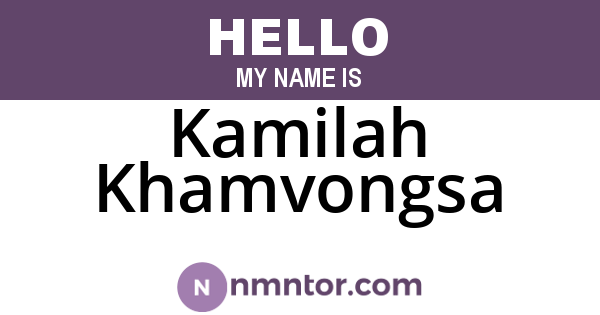 Kamilah Khamvongsa