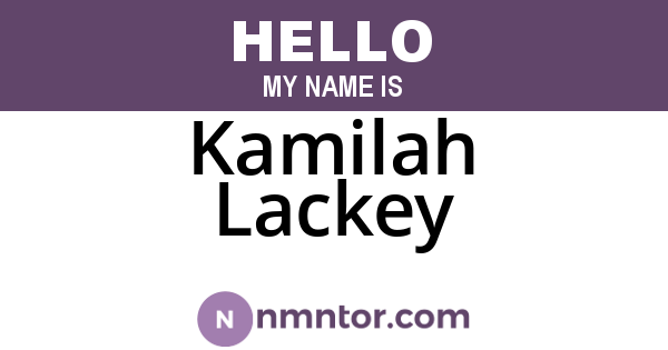 Kamilah Lackey