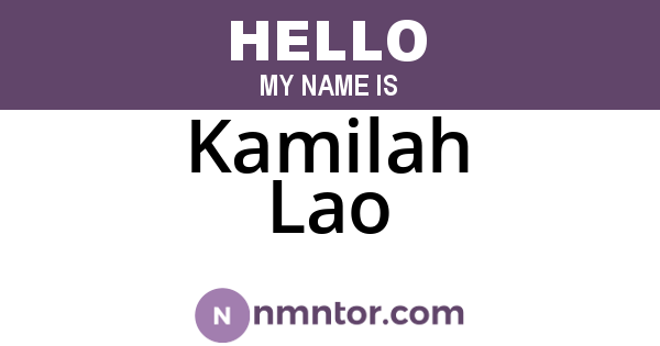 Kamilah Lao