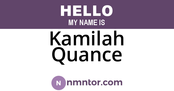 Kamilah Quance