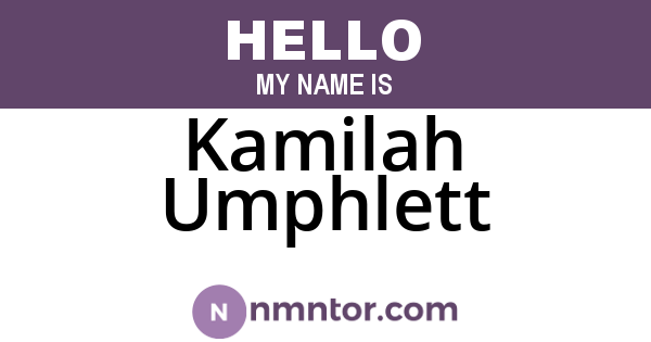 Kamilah Umphlett