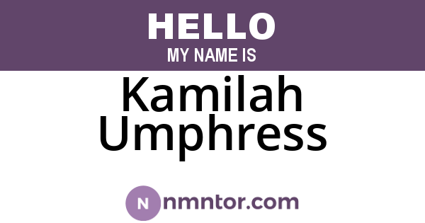 Kamilah Umphress