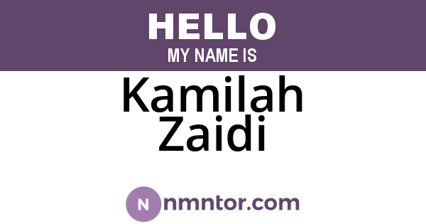Kamilah Zaidi