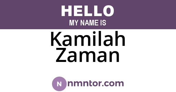Kamilah Zaman