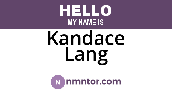 Kandace Lang