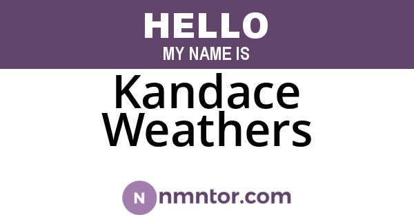 Kandace Weathers