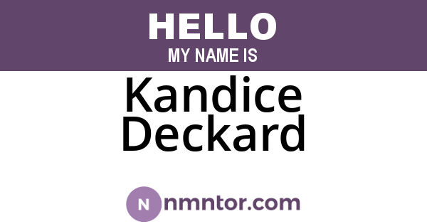 Kandice Deckard