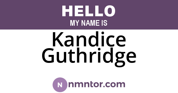 Kandice Guthridge
