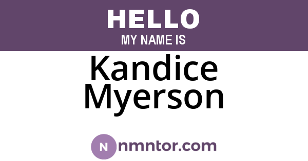 Kandice Myerson