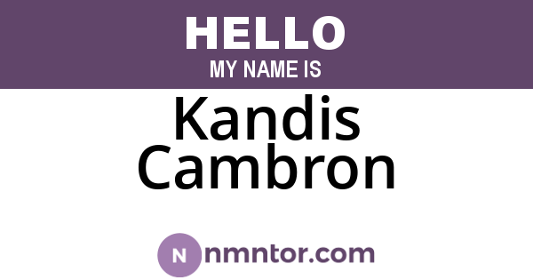 Kandis Cambron