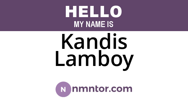 Kandis Lamboy